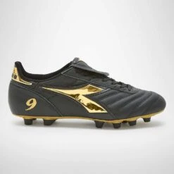 Diadora Men's Brasil #9 Italy LT+MDPU Soccer Shoe - Black/Gold