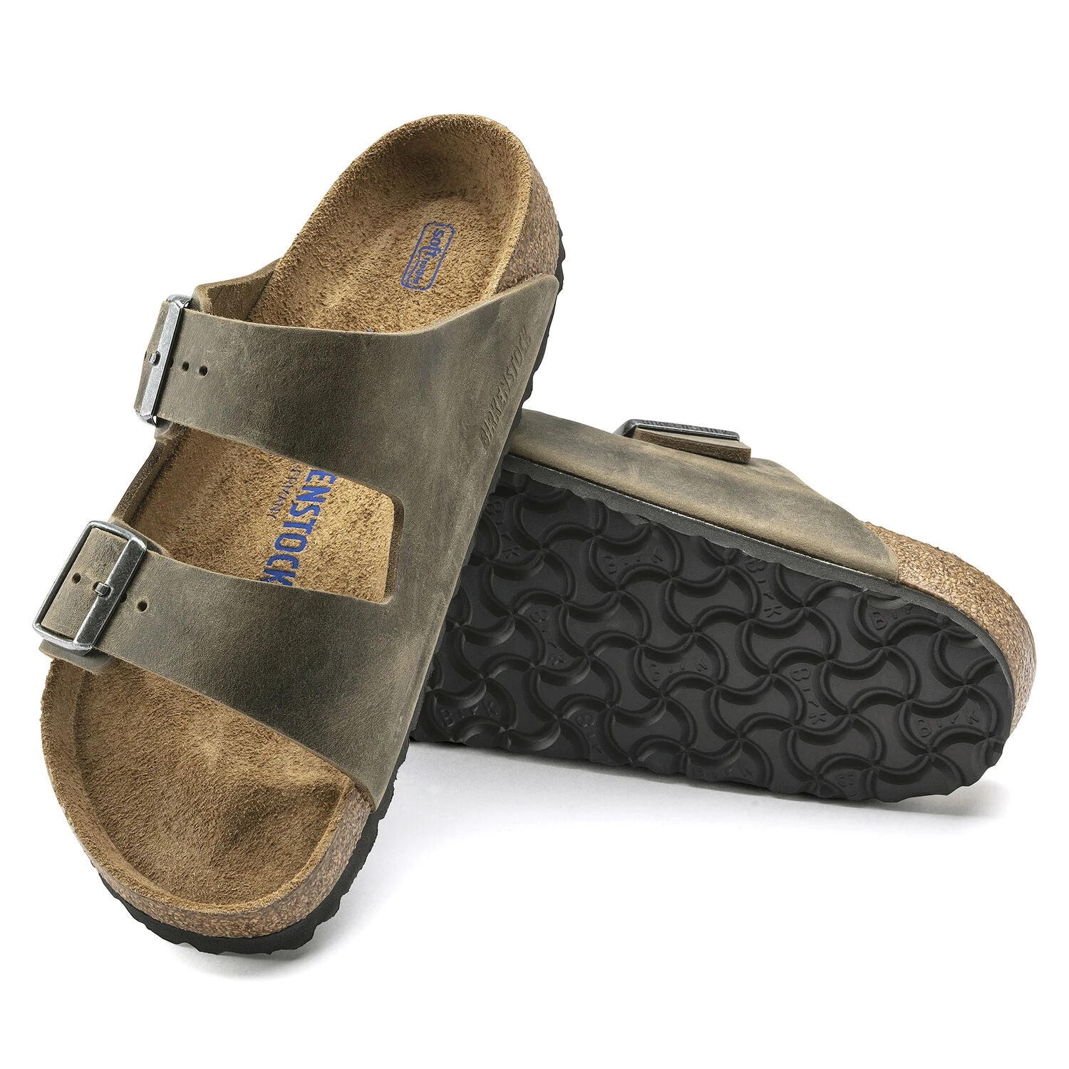 Birkenstock Arizona Soft Footbed Faded Khaki Oiled Nubuck Leather- Regular/Wide - Image 3