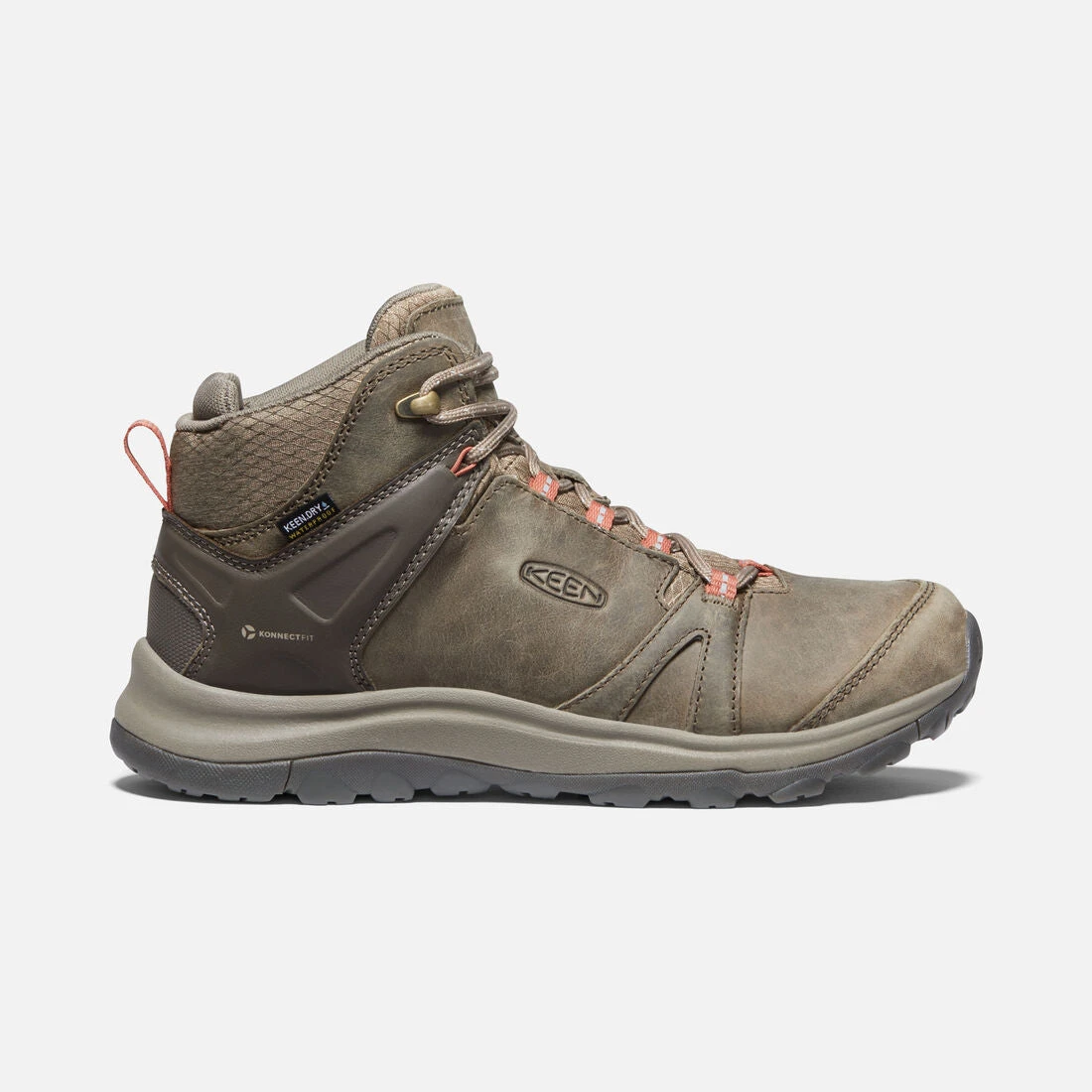 Keen Women's Terradora II Leather Mid Waterproof Boots - Brindle/Redwood - Regular (B)