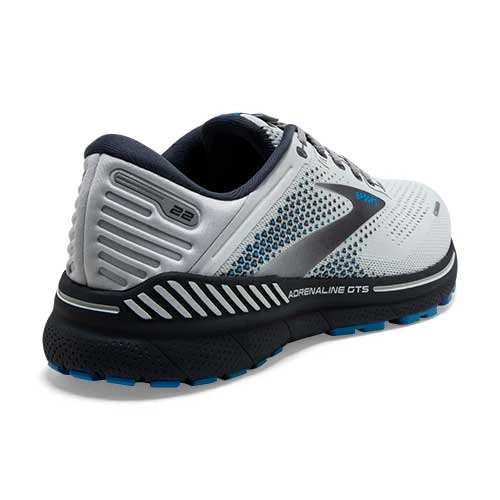 BROOKS Men's Adrenaline GTS 22 Running Shoe- Oyster/India Ink/Blue - Wide (2E) - Image 5