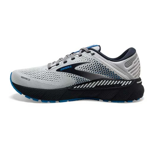 BROOKS Men's Adrenaline GTS 22 Running Shoe- Oyster/India Ink/Blue - Wide (2E) - Image 3