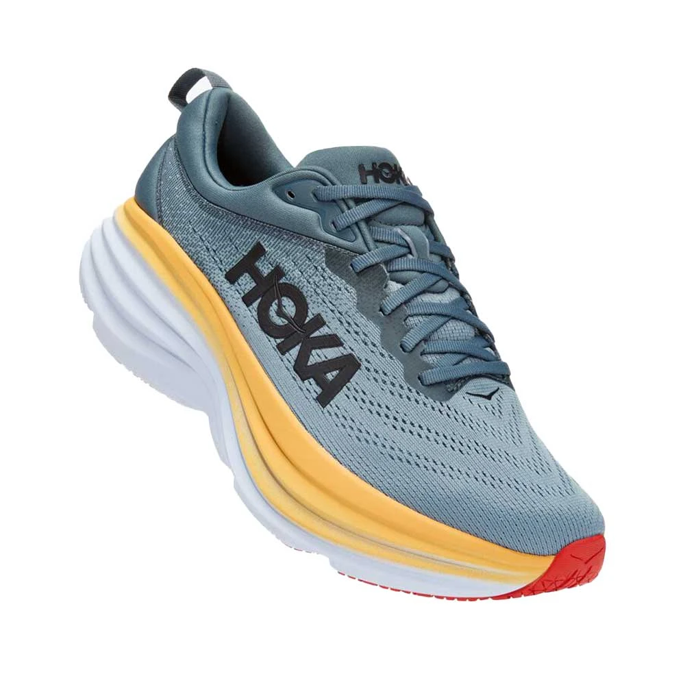 Hoka Men's Bondi 8 Running Shoe- Goblin Blue/Mountain Spring- Extra Wide (4E) - Image 3