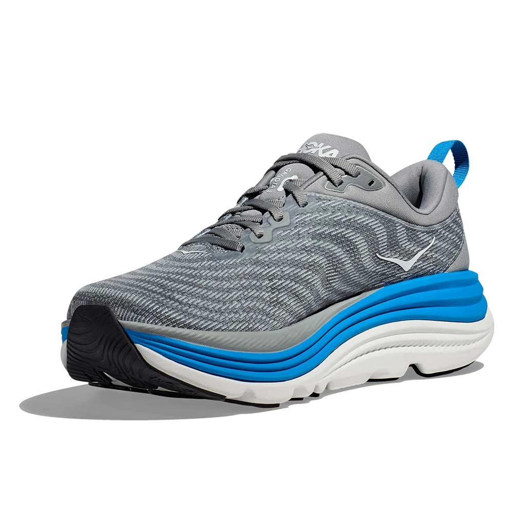Hoka Men's Gaviota 5 Running Shoe - Limestone/Diva Blue - Wide (2E) - Image 4