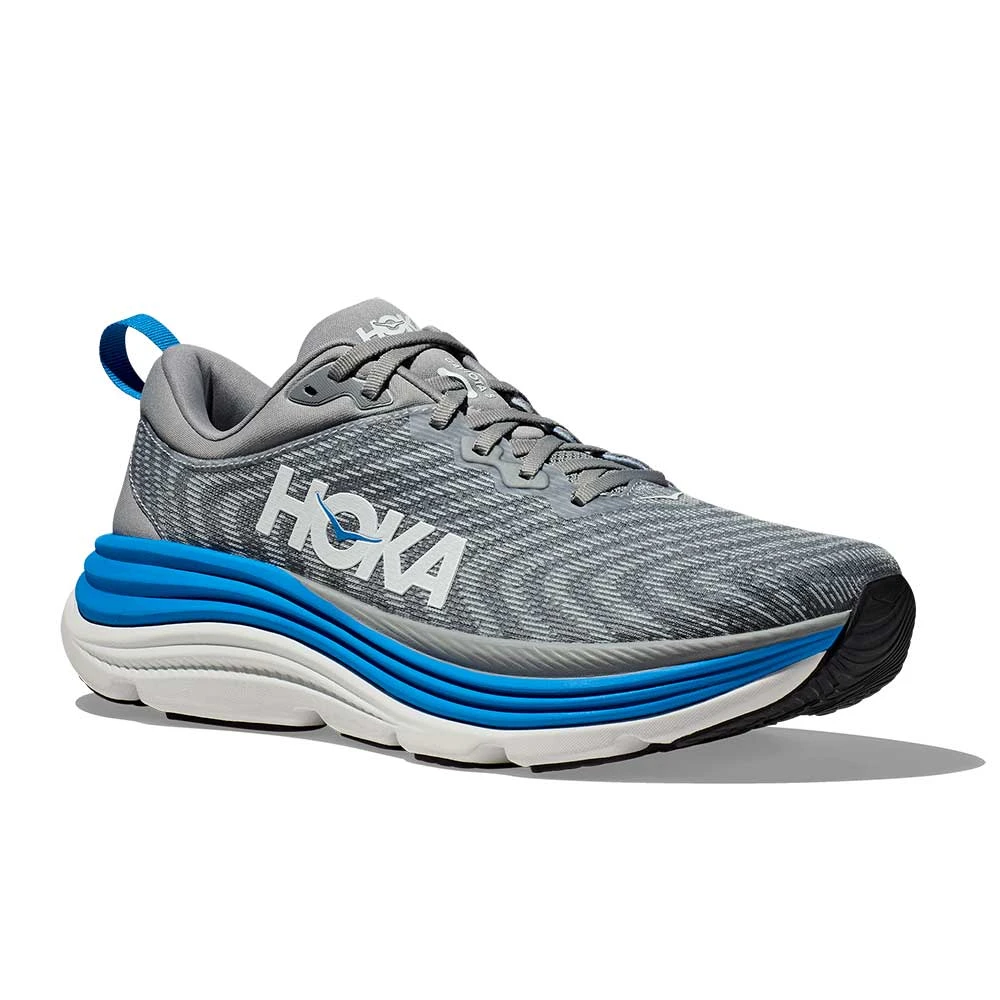 Hoka Men's Gaviota 5 Running Shoe - Limestone/Diva Blue - Wide (2E) - Image 2