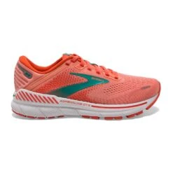 BROOKS Women's Adrenaline GTS 22 Running Shoe- Coral/Latigo Bay/White- Regular (B)