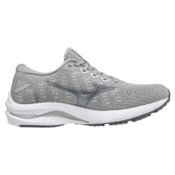 Mizuno Women's Wave Rider 25 Waveknit Running Shoe- Harbor Mist/Silver- Regular (B)