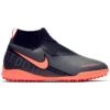 Nike Jr. Phantom Vision Academy Dynamic Fit TF Soccer Cleat - Dark Grey/Black/Bright Mango
