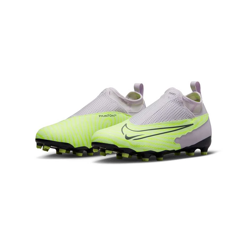 Nike Youth Phantom GX Academy DF FG/MG Soccer Cleats - Barely Volt/Gridiron - Regular (D) - Image 3