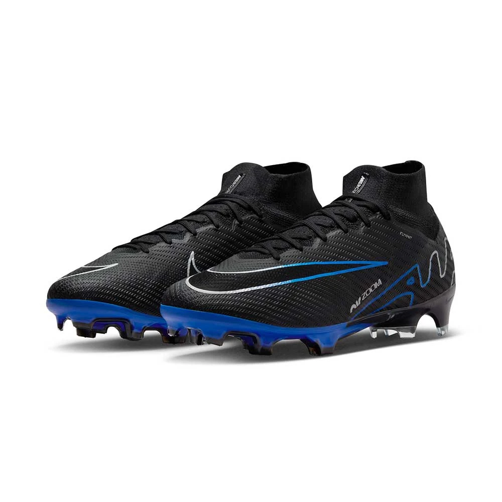 Nike Zoom Mercurial Superfly 9 Elite FG Soccer Cleat - Black/Chrome-Hyper Royal- Regular (D) - Image 3