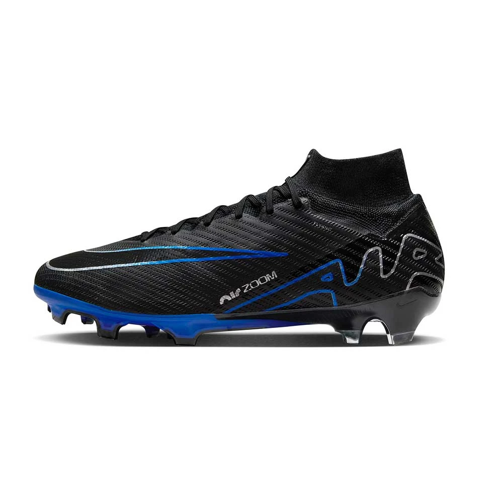 Nike Zoom Mercurial Superfly 9 Elite FG Soccer Cleat - Black/Chrome-Hyper Royal- Regular (D) - Image 2