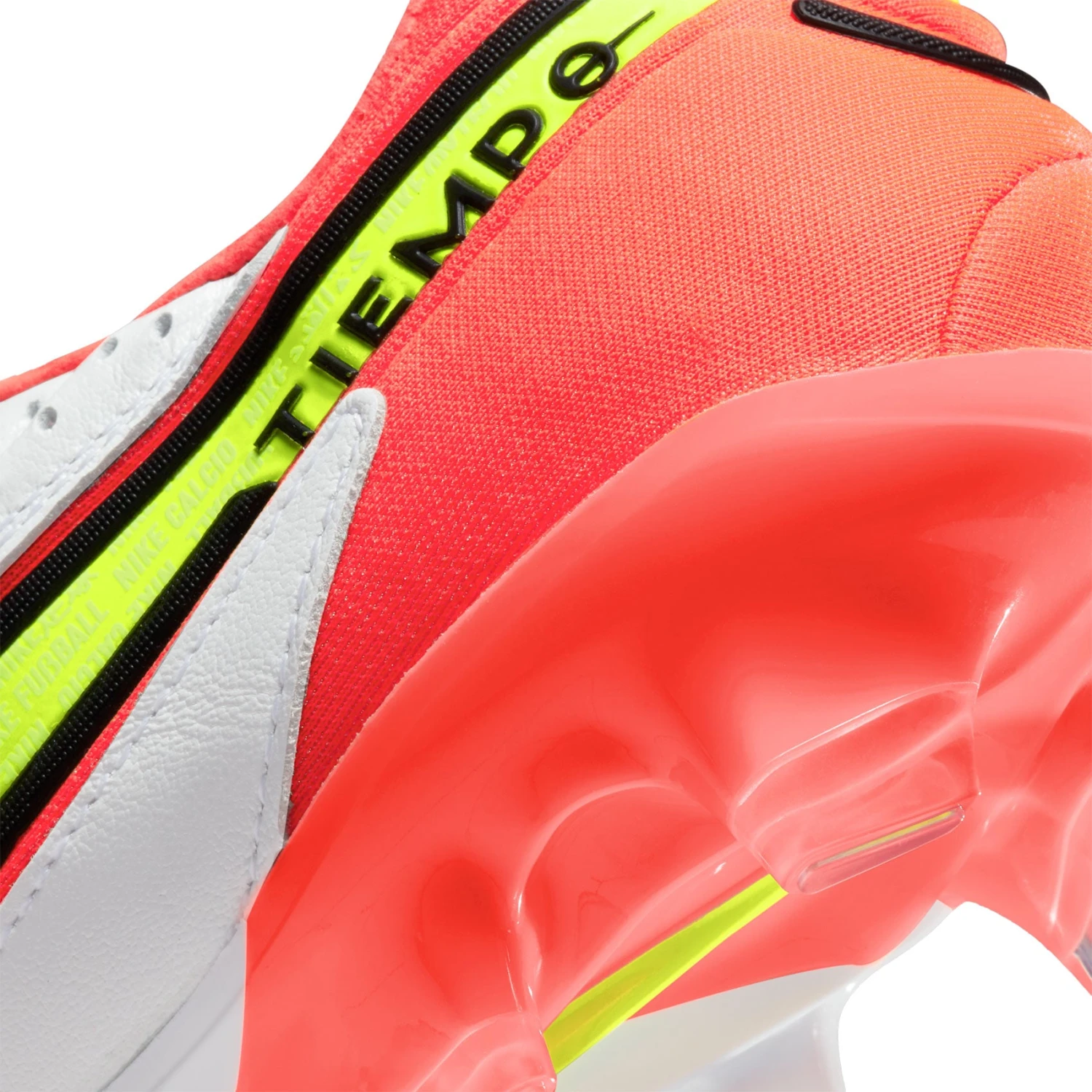 Nike Unisex Tiempo Legend 9 Elite FG Soccer Shoe - White/Volt/Bright Crimson - Regular (D) - Image 7