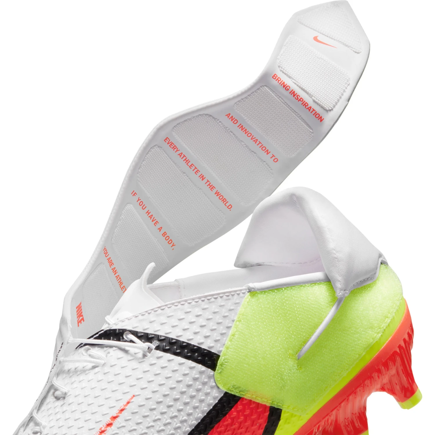 Nike Unisex Phantom GT2 Academy Flyease FG/MG Soccer Shoe - White/Bright Crimson/Volt - Image 9