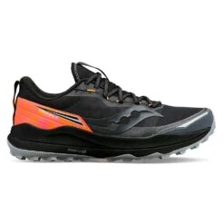 Saucony Men's Xodus Ultra 2 Trail Running Shoe - Black/ViZiOrange - Regular (D)